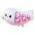 White Flying Boo Ghost Halloween Foil Balloon