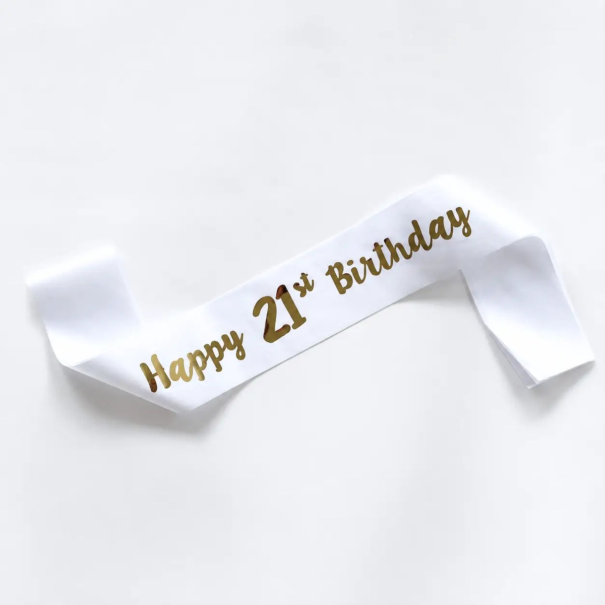 White 'Happy 21st Birthday' Party Sash