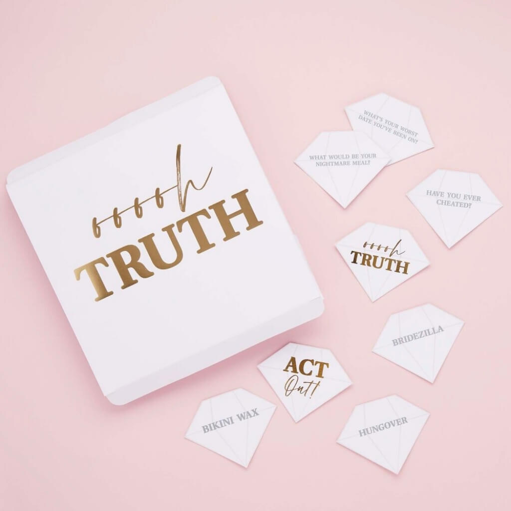 Bridal shower truth or act dice game