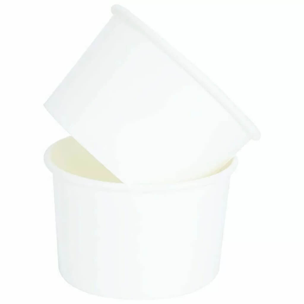 White Ice Cream Paper Cups 355ml 24pk