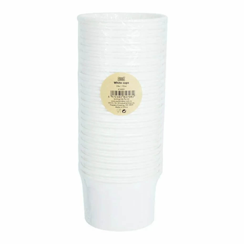 White Ice Cream Paper Cups 355ml 24pk