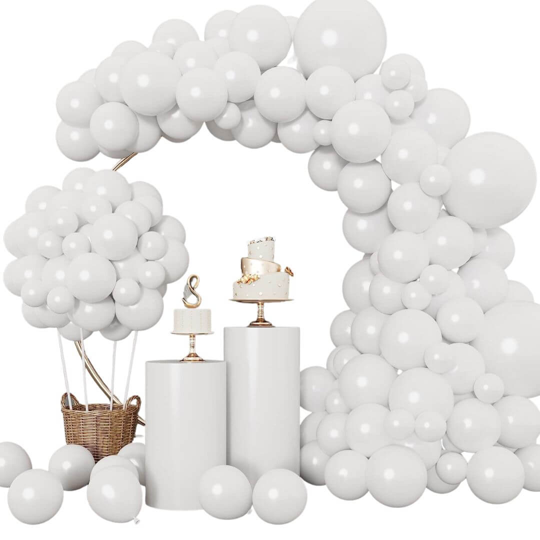 White Latex Balloon Garland 129pcs