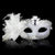 Elegant Lace Masquerade Mask with Flower for Women - White