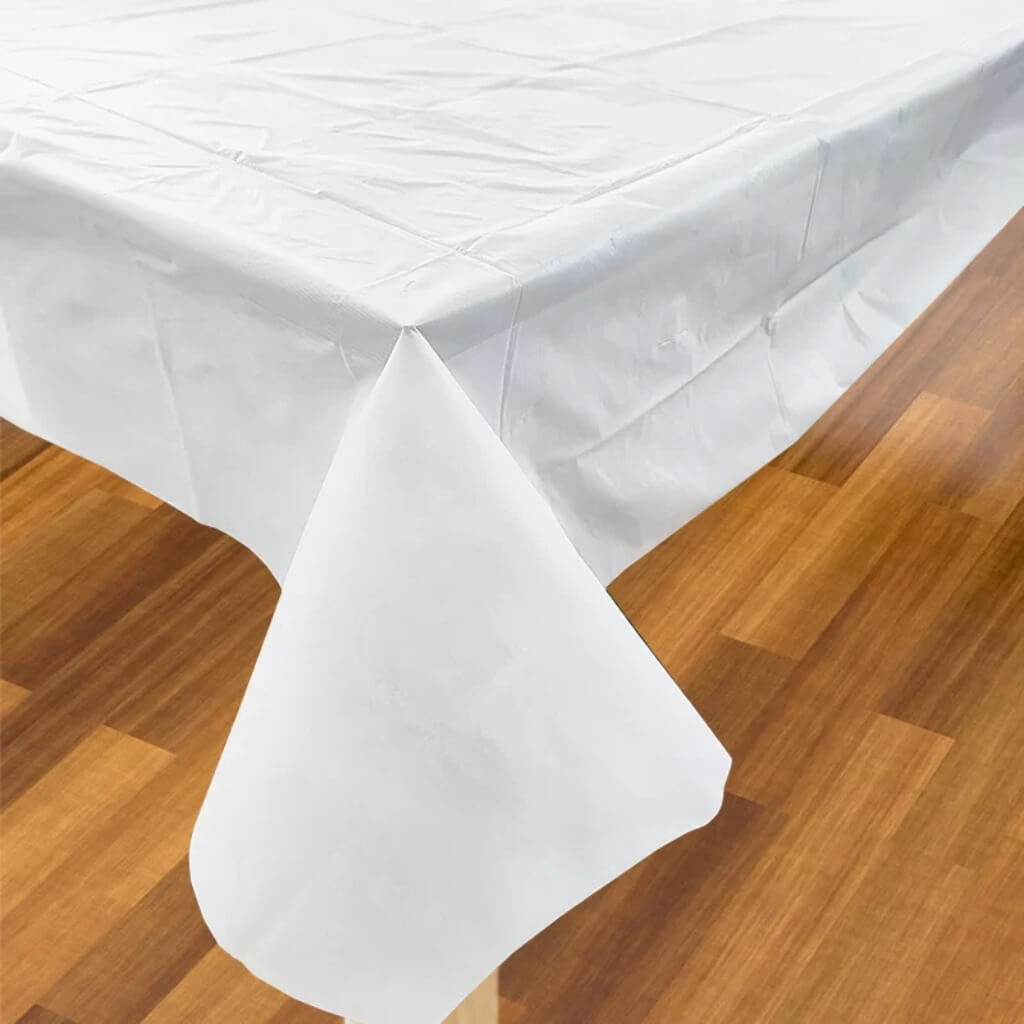 White Plastic Tablecloth