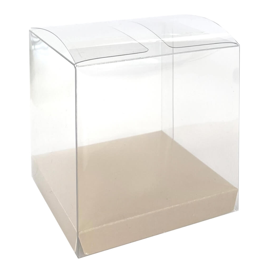 White Sand Clear Plastic Favour Boxes 10pk