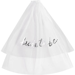 White bride to be veil with comb for hen party & bridal shower