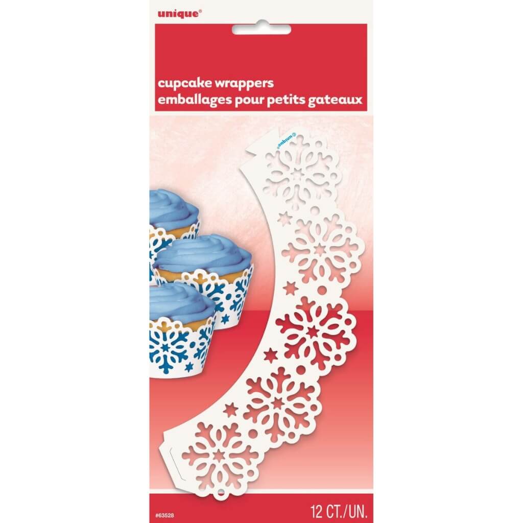 Snowflake cupcake wrappers pack of 12