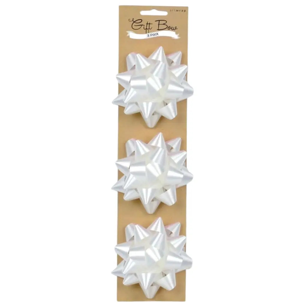 White Star Gift Bows 9.5cm 3 Pack 