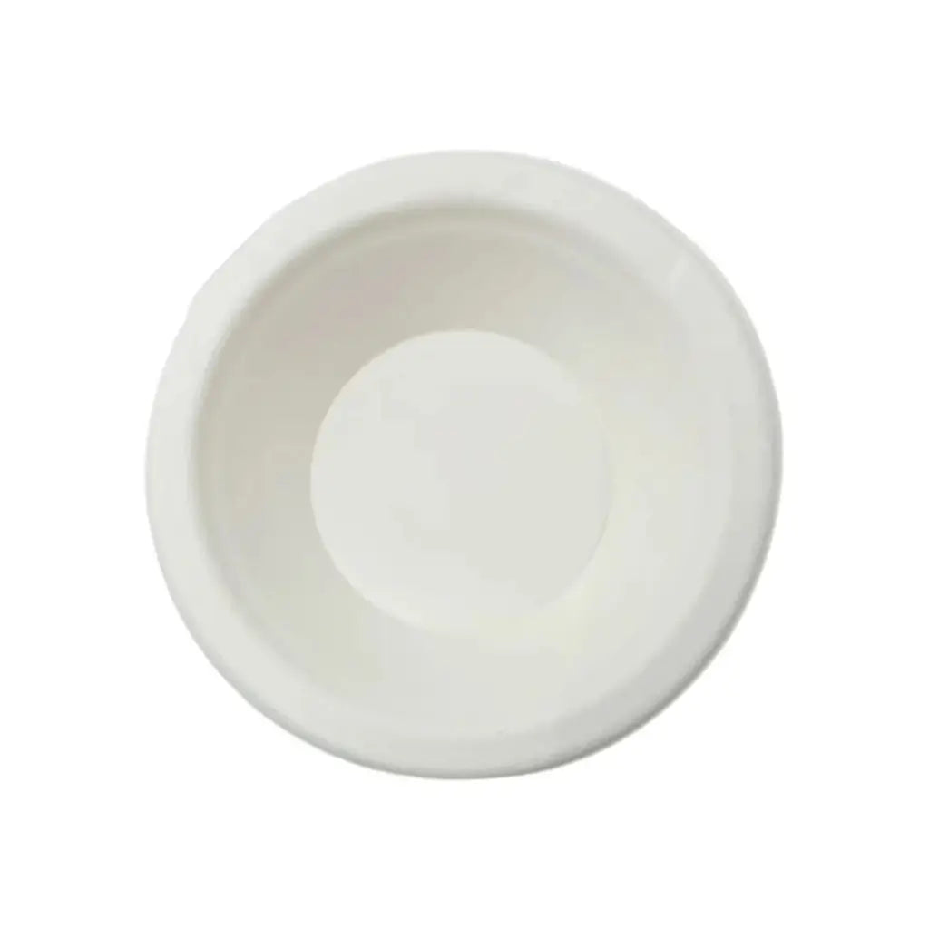 Pack of 50 white sugarcane bagasse bowls with 12oz capacity