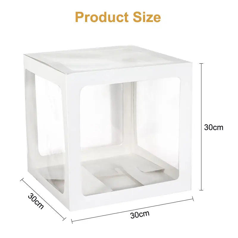 White Balloon Cube Box with Letter