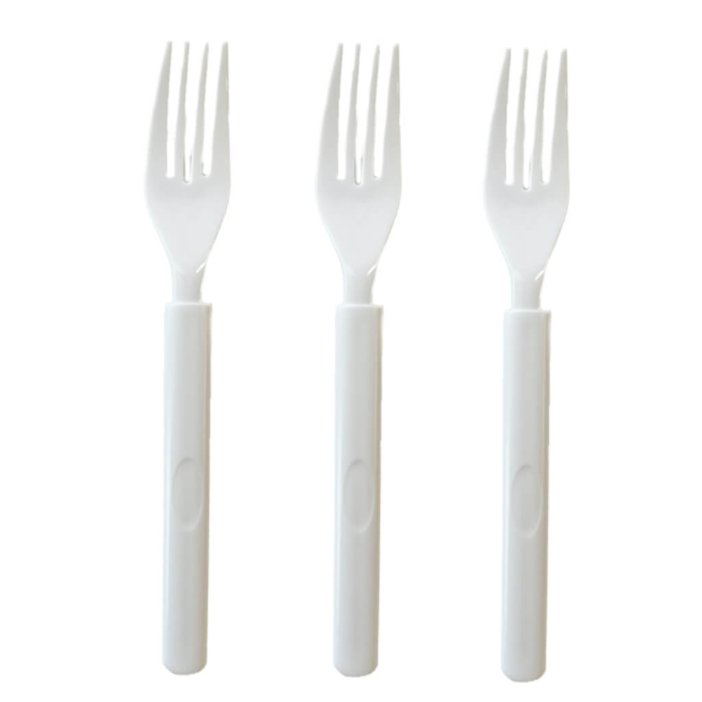 Ultra Heavy Duty White Plastic Forks 20pk