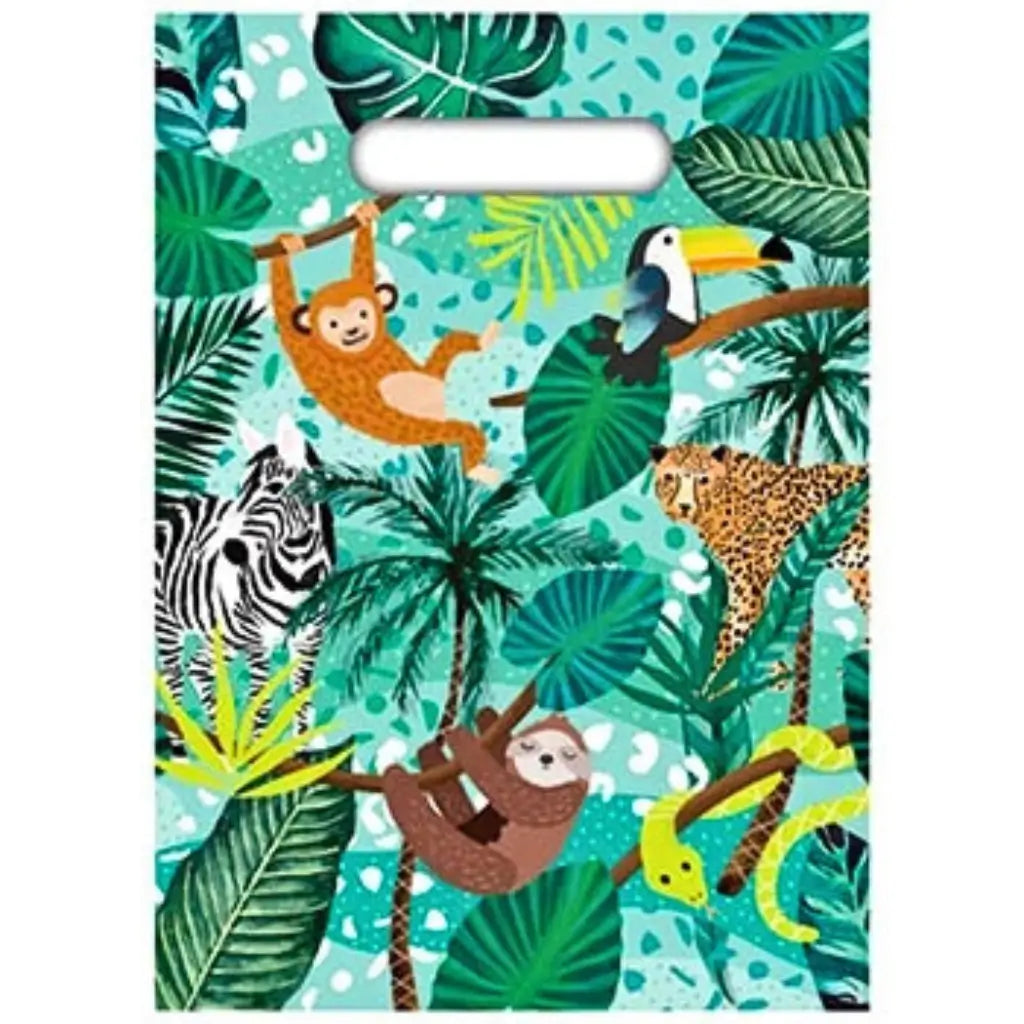 Wild jungle safari plastic party loot bags