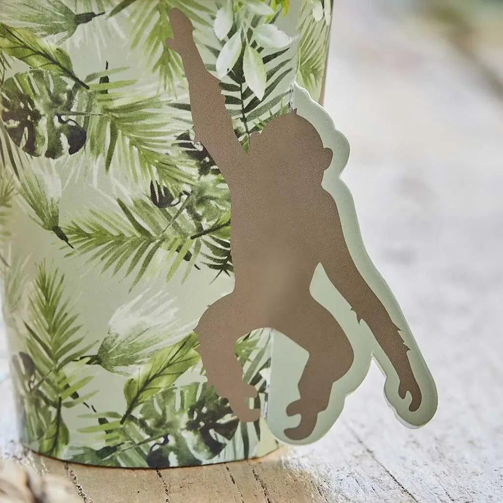 Wild Jungle Pop Out Monkey Paper Cups 8pk