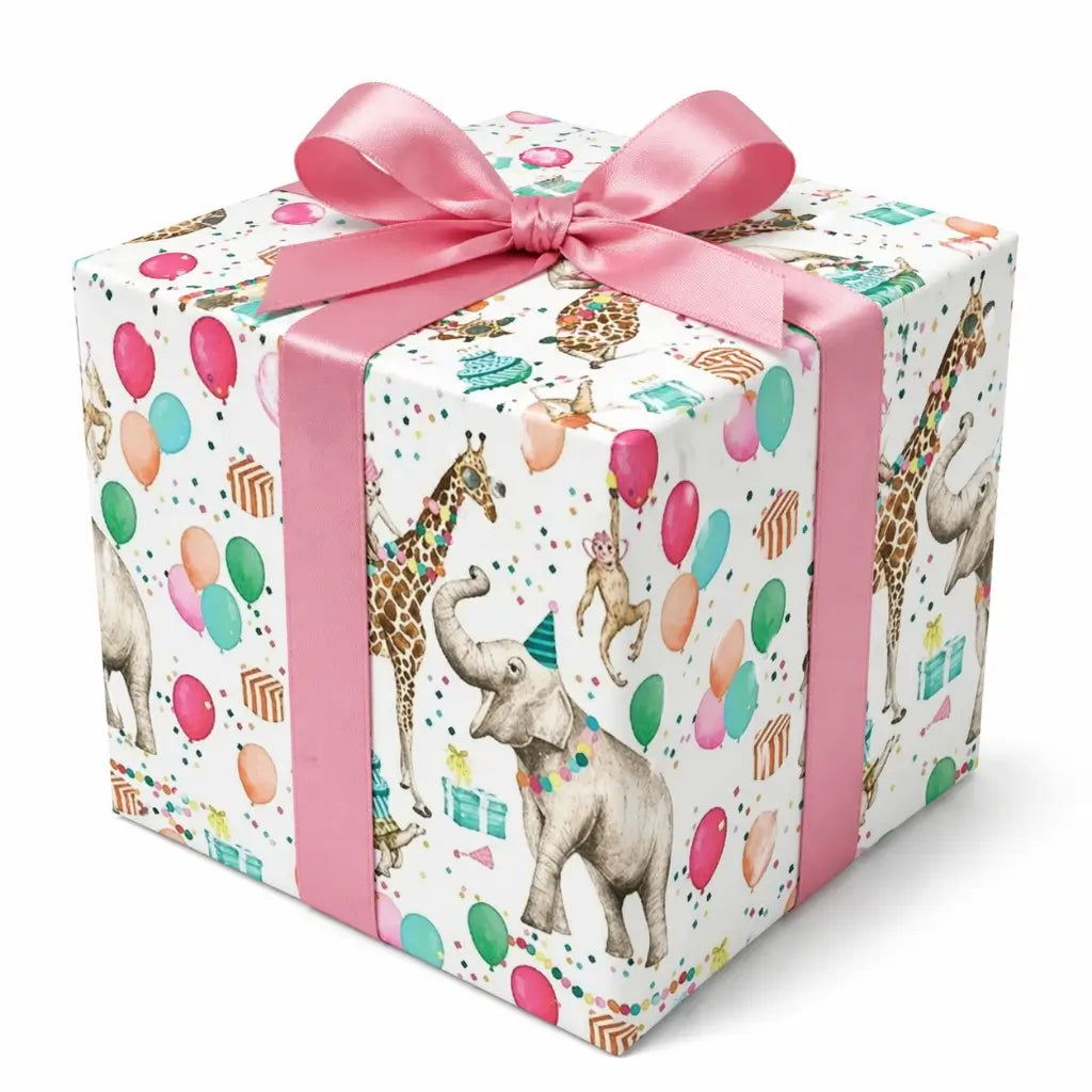 wild party Animal birthday wrapping paper sheet for kids