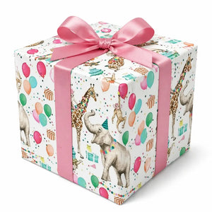 wild party Animal birthday wrapping paper sheet for kids