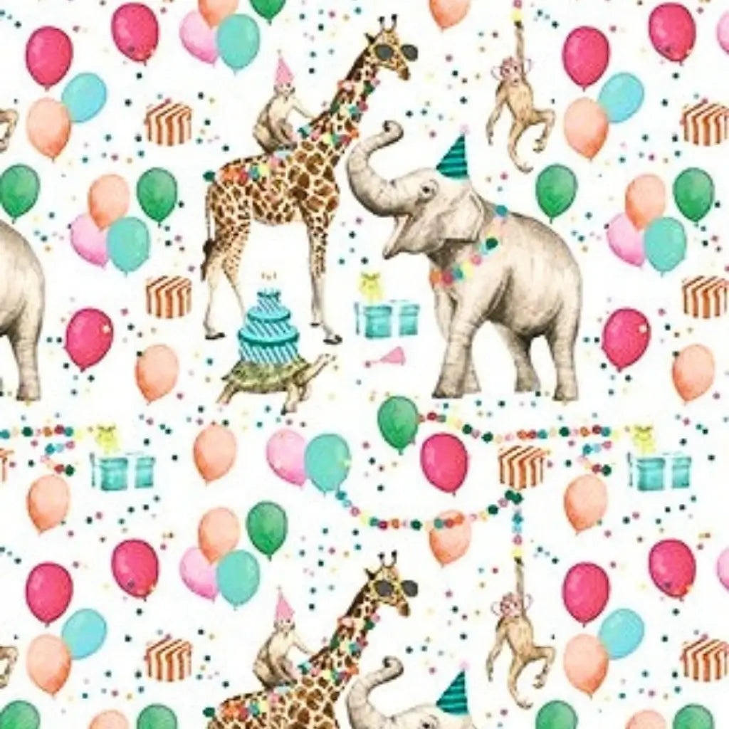 wild party Animal birthday wrapping paper sheet for kids