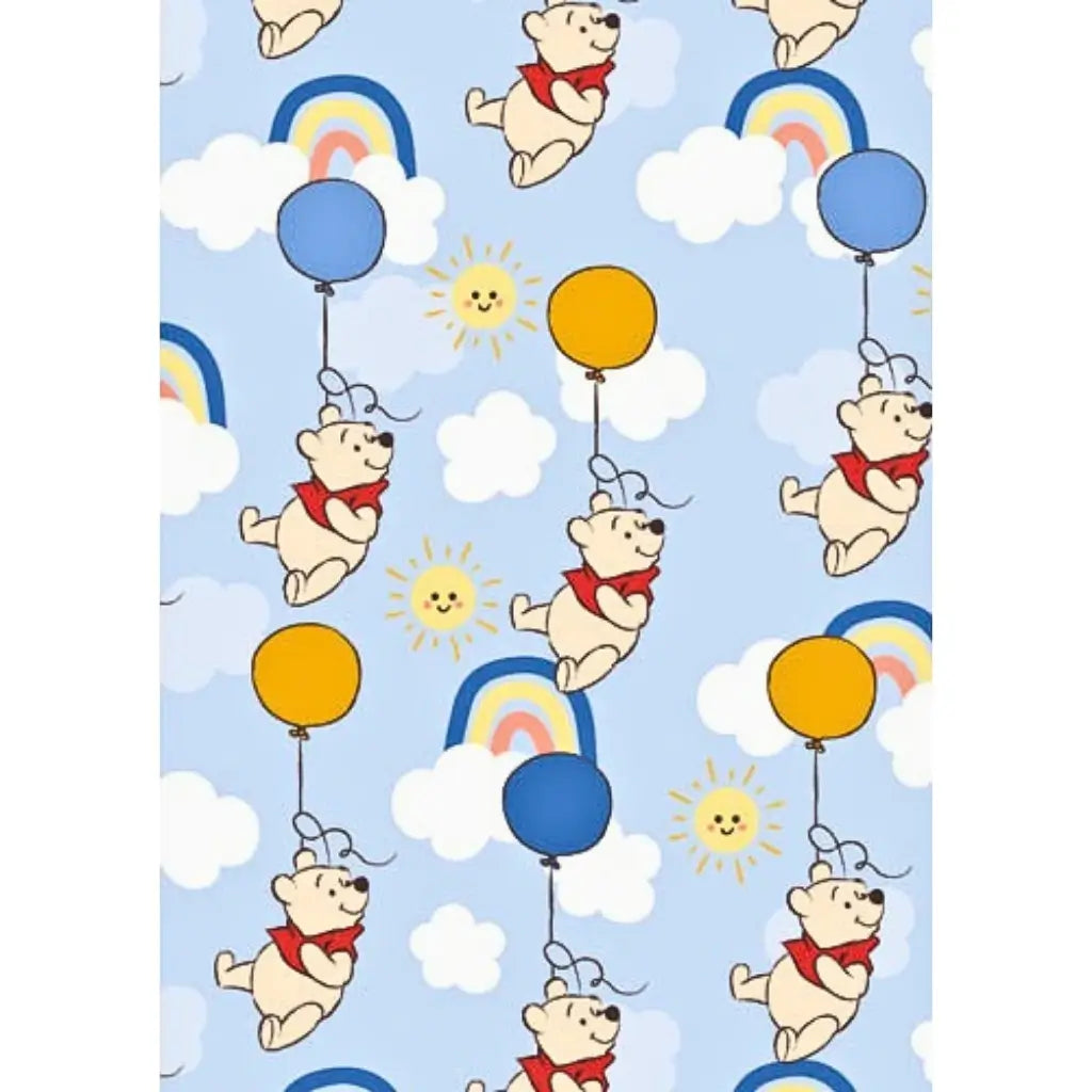 Winnie the Pooh wrapping paper balloon design