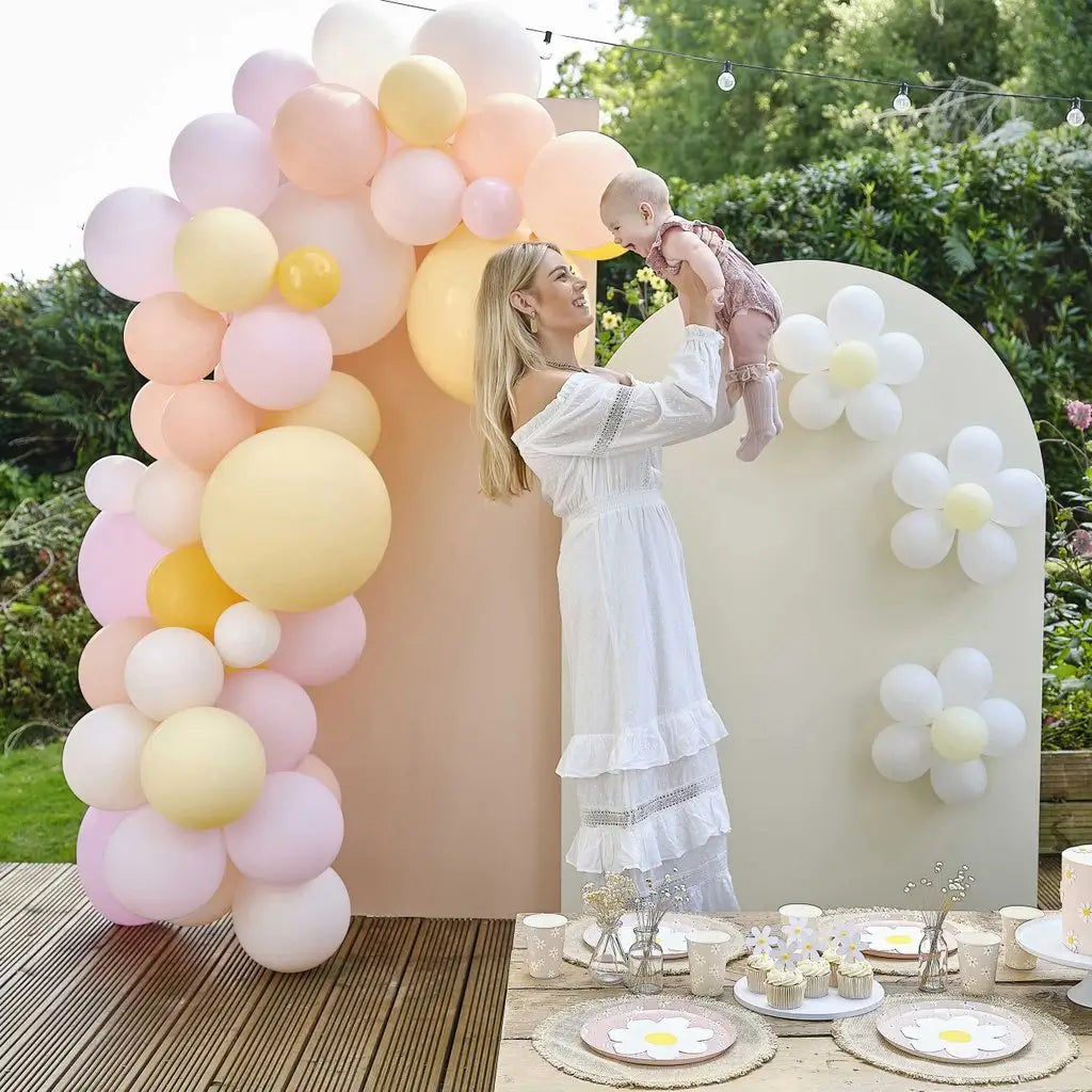 Wooden 1st Birthday Cake Topper with Daisies