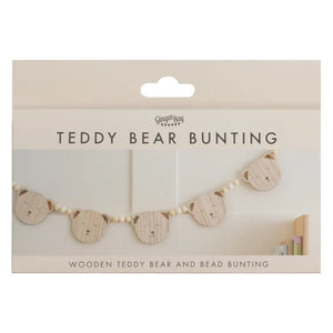 Wooden Teddy Bear Face Baby Shower Bunting