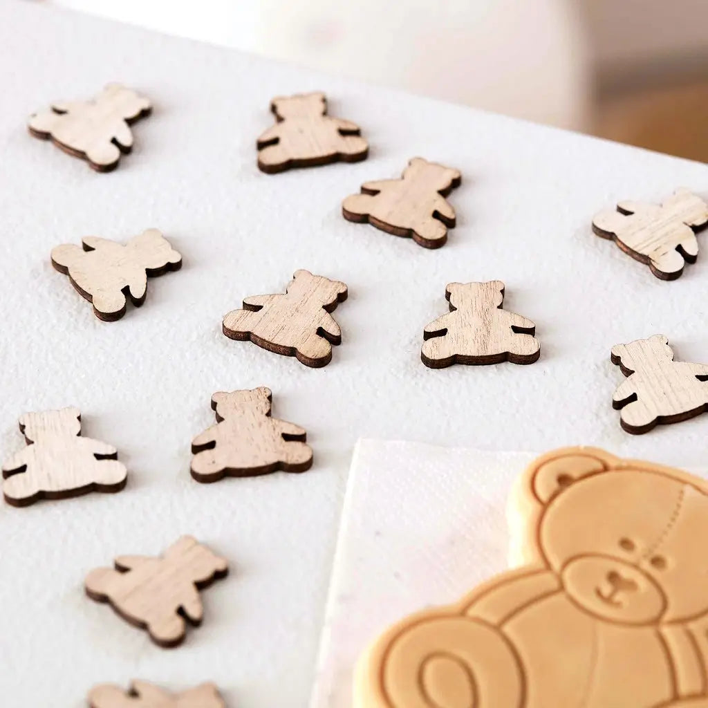 Wooden Teddy Bear Baby Shower Confetti table scatters