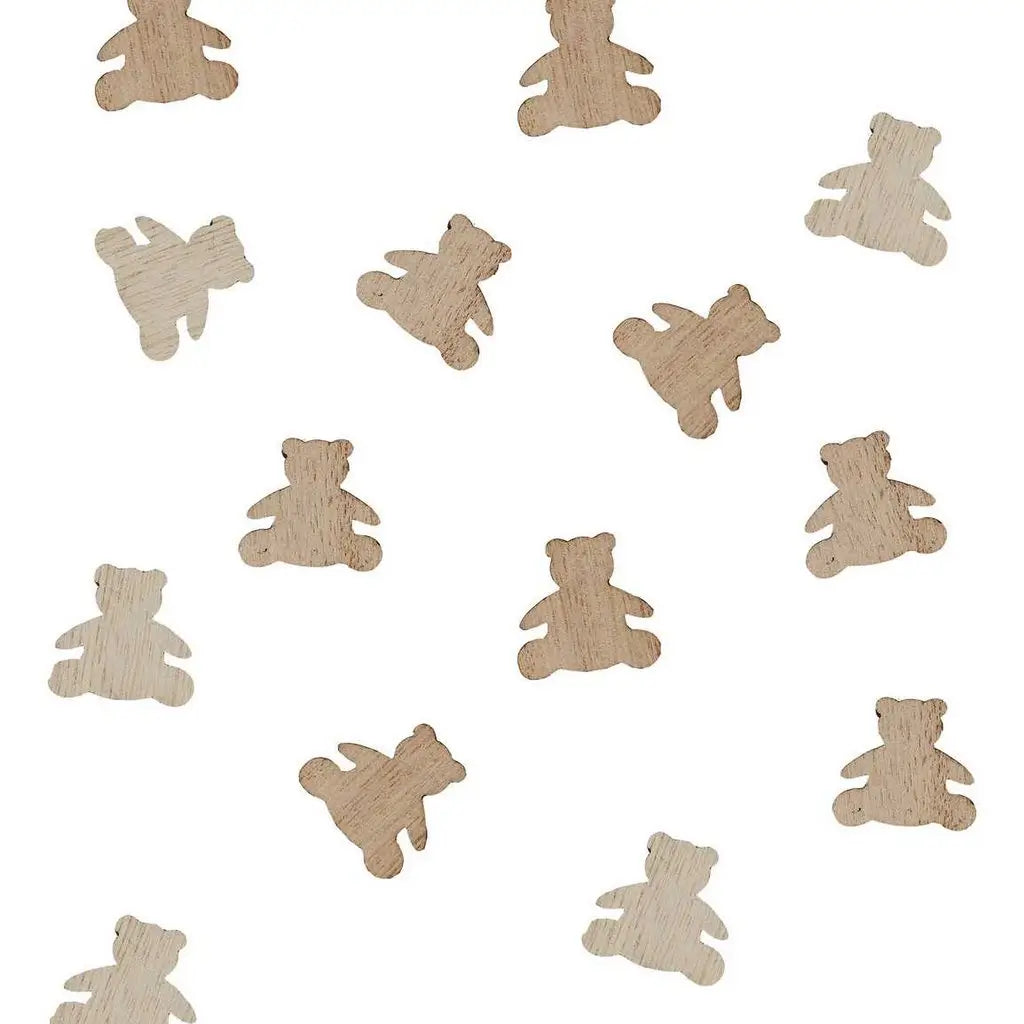 Wooden Teddy Bear Baby Shower Confetti table scatters