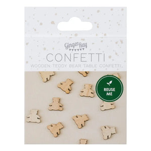 Wooden Teddy Bear Baby Shower Confetti table scatters