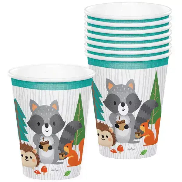Woodland Animal Paper Cups 266ml 8pk