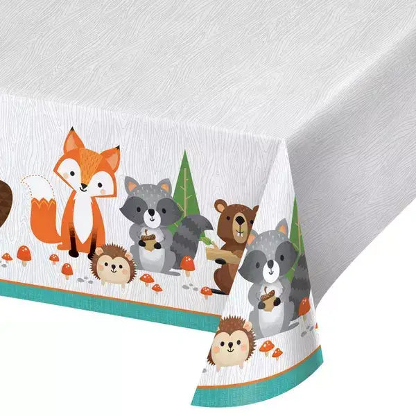 Woodland Animal Plastic Tablecover All Over Print