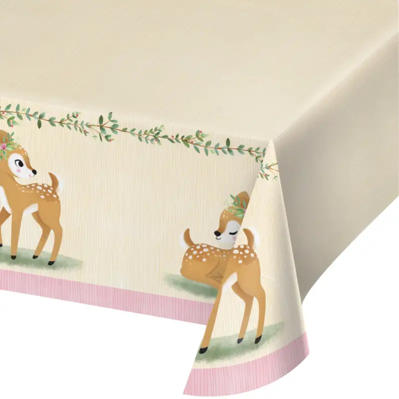 Rectangular Deer Little One Paper Tablecover All Over Print