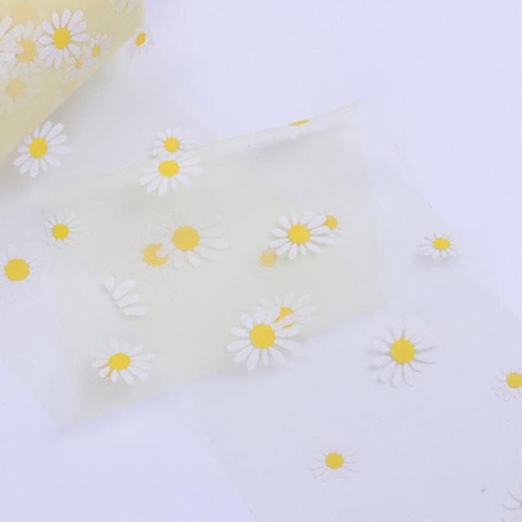 Daisy Tulle Ribbon 6cm x 5 yards - yellow