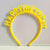 Kids Princess Happy Birthday Headband - Yellow