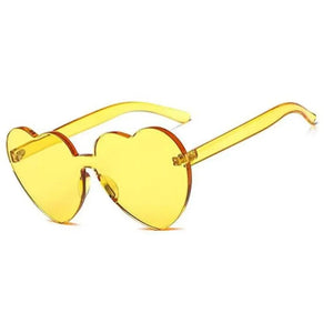 Yellow Love Heart Party Sunglasses
