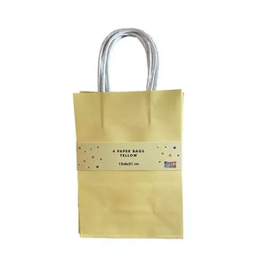 Yellow Paper Gift Bags 4pk