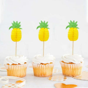 Pineapple Honeycomb Cupcake Picks 10 Pack