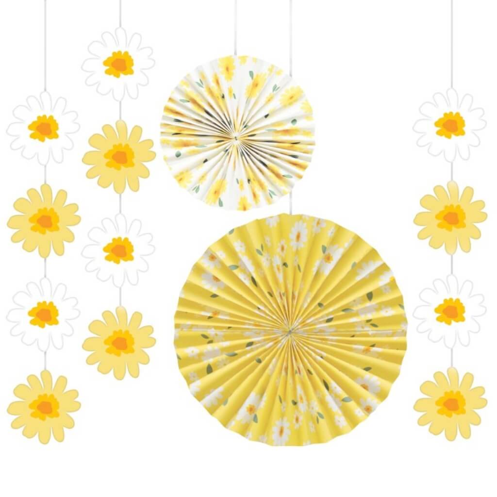 Sweet Daisy Hanging Decorations 5pk