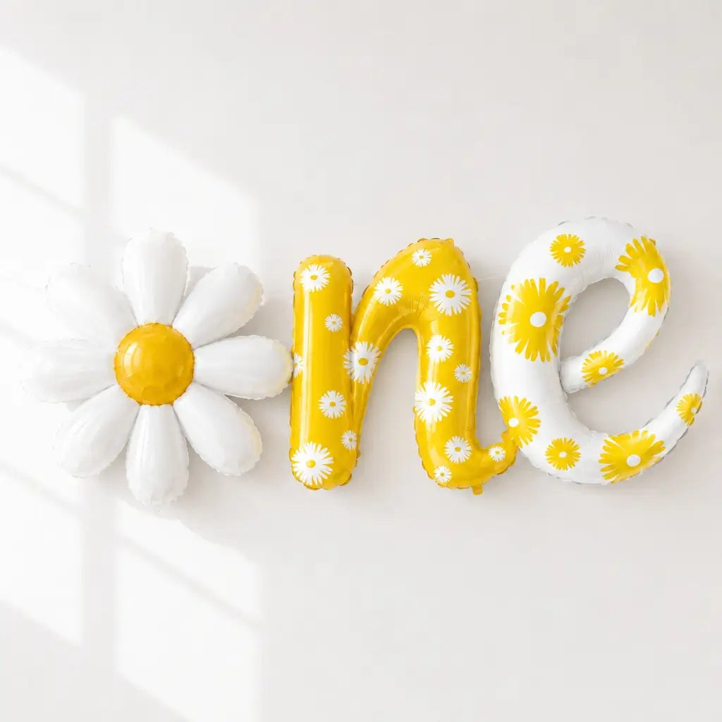 One Daisy Birthday Foil Balloon Banner