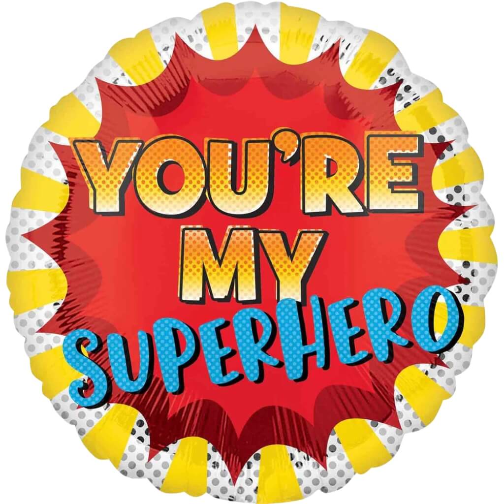 You're My Superhero Foil Balloon 45cm happy father' day celebration