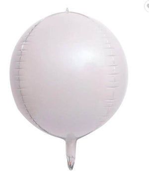 22" Online Party Supplies Jumbo ORBZ Sphere 4D Round Macaron Pastel White Foil Balloon