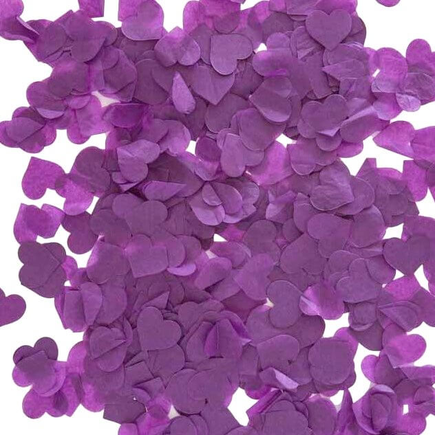 Love Heart Paper Confetti Table Scatters - Eggplant Purple