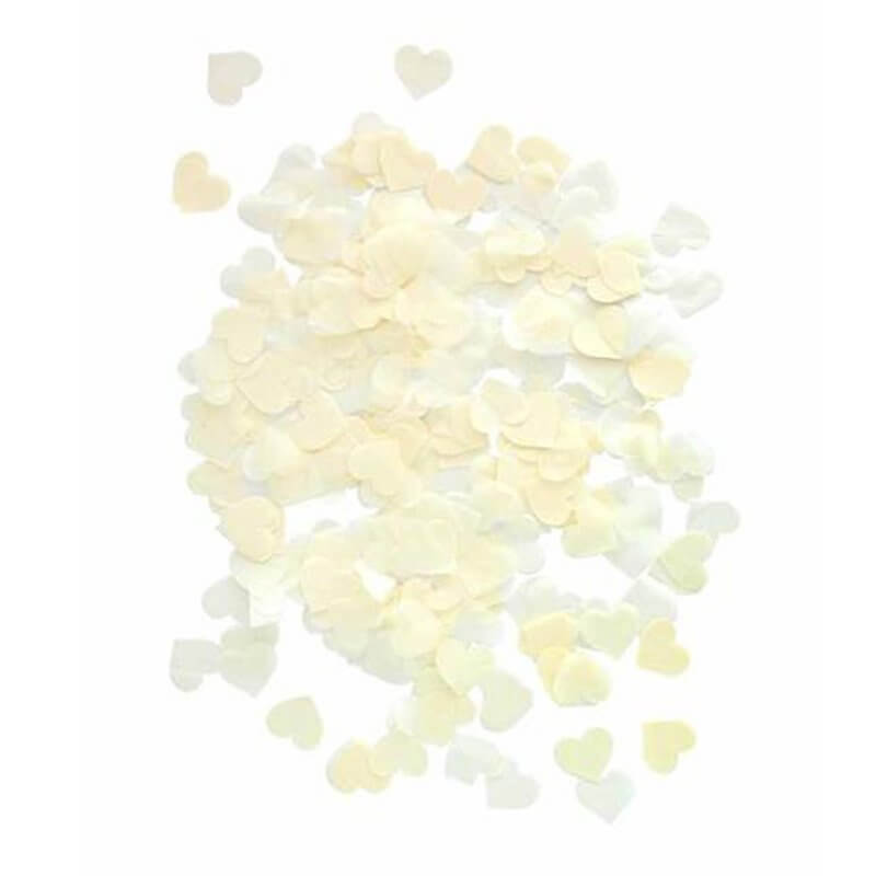 20g 1.5cm Heart Shaped Tissue Paper Confetti Table Scatters - Ivory