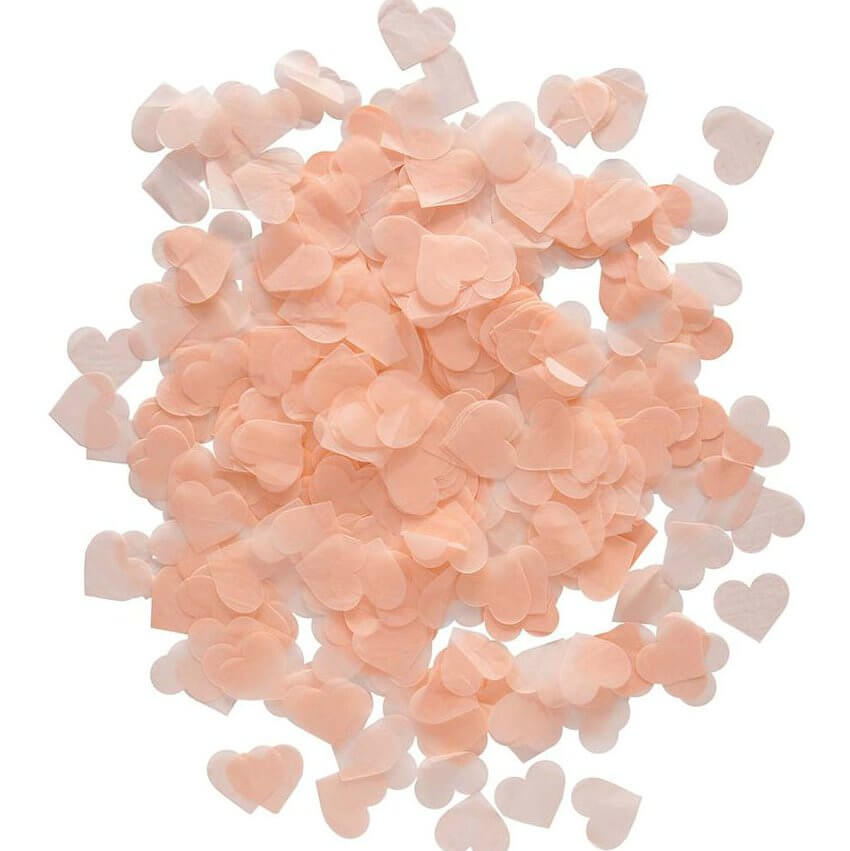 20g Heart Shaped Tissue Paper Confetti Table Scatters - Peach