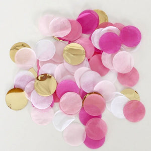 20g 1.5cm Round Circle Tissue Paper Party Confetti - Pink & Gold