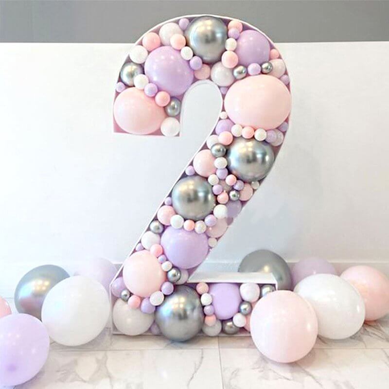 100cm Jumbo Balloon Mosaic Number Frame - Number 2