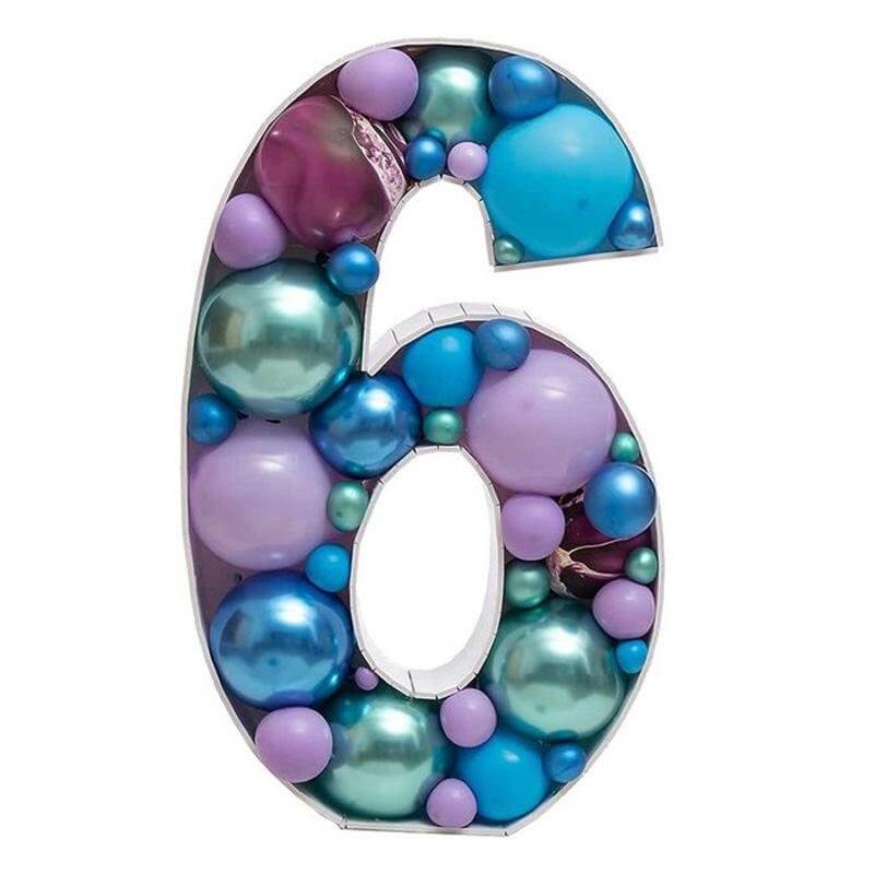 100cm Jumbo Balloon Mosaic Number Frame - Number 6