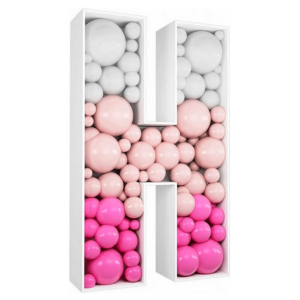 100cm Jumbo Balloon Mosaic Alphabet Letter Frame - Letter H