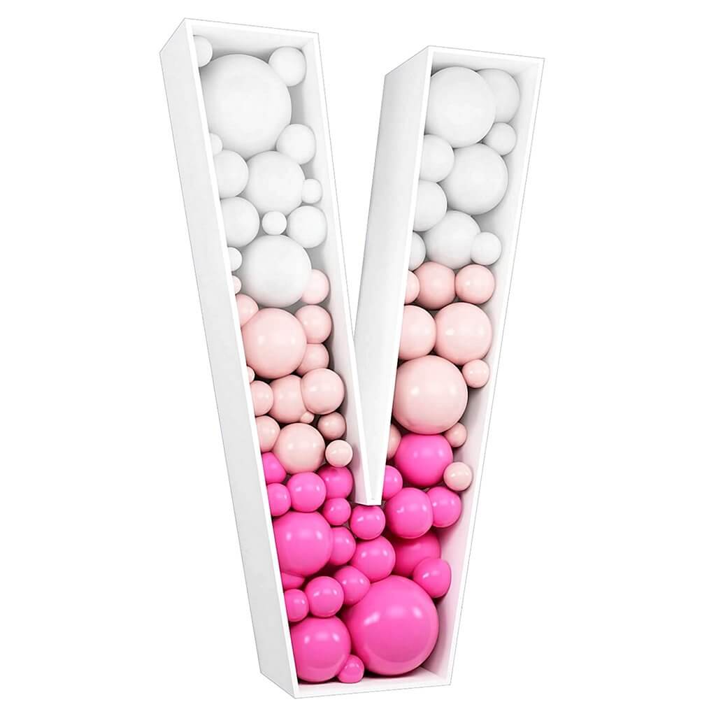 100cm Jumbo Balloon Mosaic Alphabet Letter V Frame