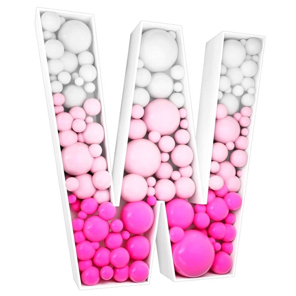 100cm Jumbo Balloon Mosaic Alphabet Letter W Frame