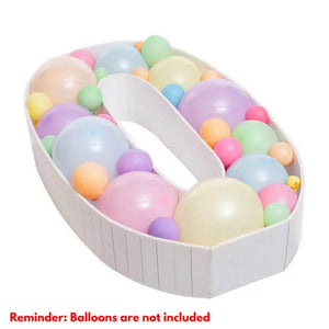 DIY Jumbo Balloon Mosaic Number Frame - Number 0 - Balloon Filling Boxes - Party Centrepiece Backdrops & Party Decorations