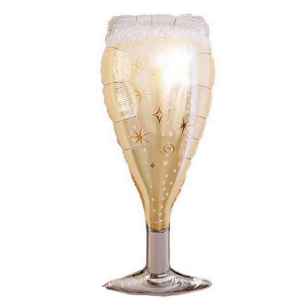 37" Champagne Glass Shaped Foil Balloon - BOT14
