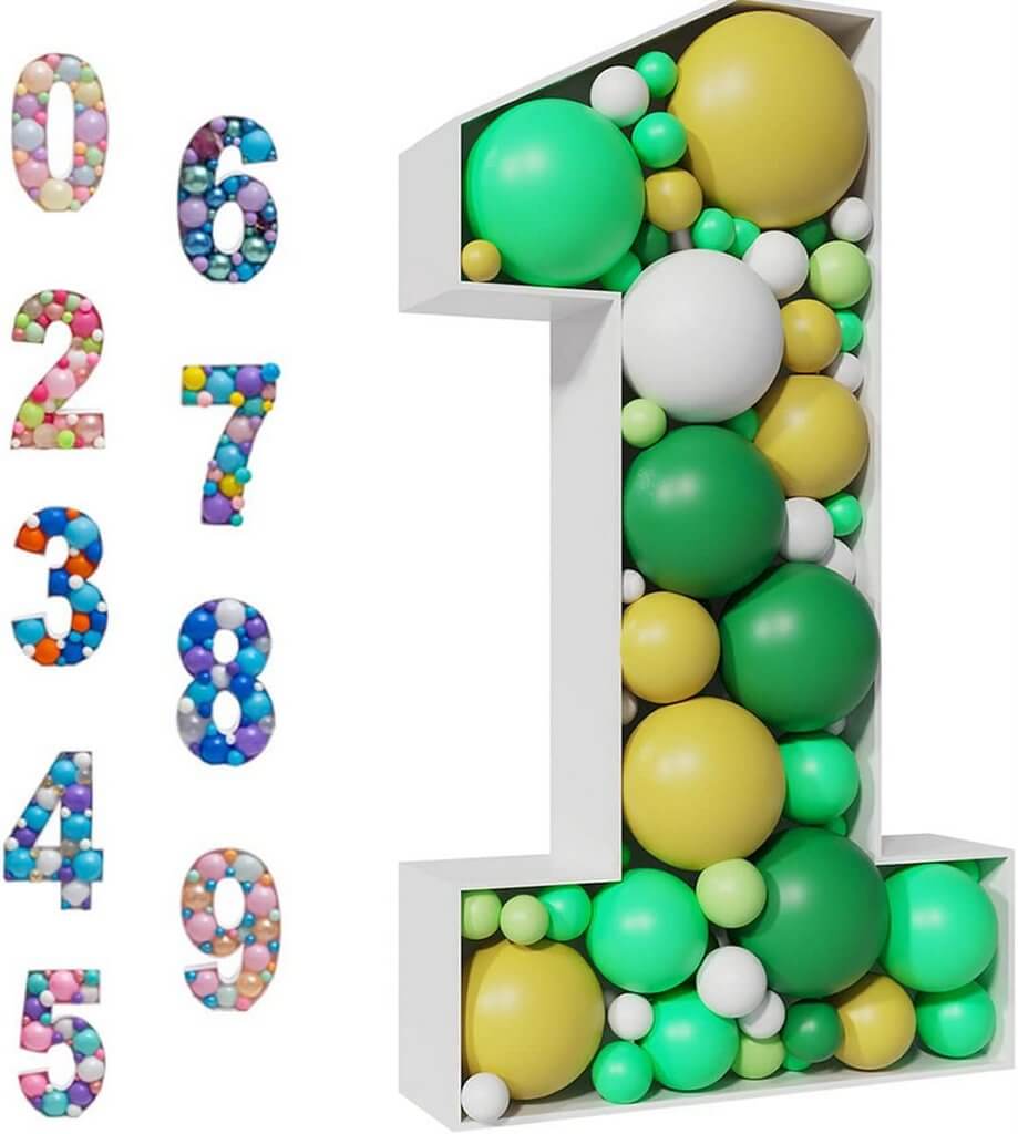 birthday party backdrop number one balloon mosaic frame Australia